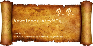 Vavrinecz Virág névjegykártya